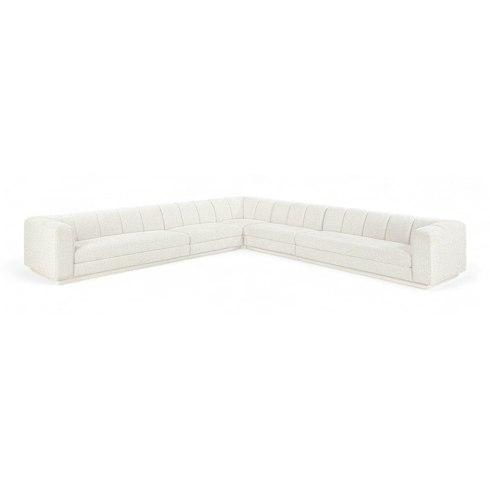 Modari Cream Fabric Upholstered 5pc. Modular Sectional