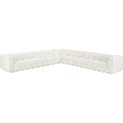Modari Cream Fabric Upholstered 5pc. Modular Sectional