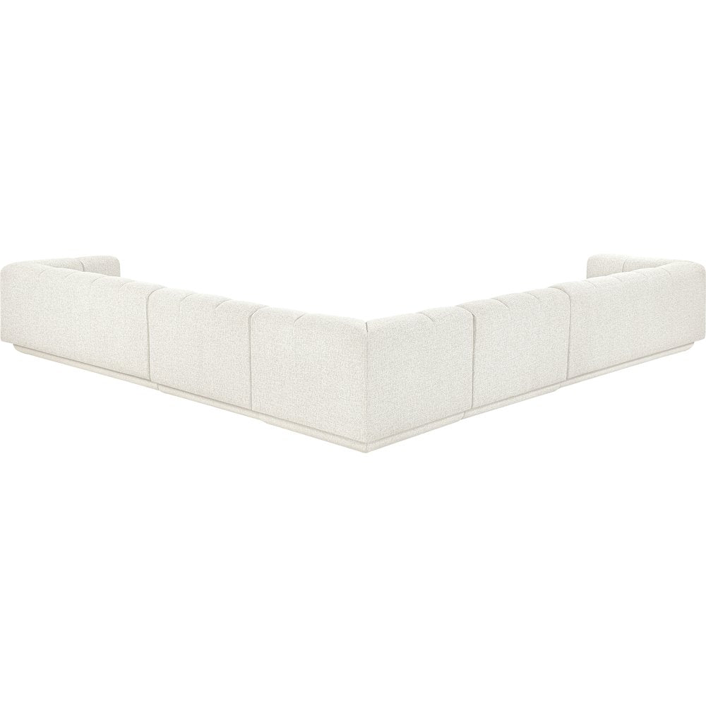 Modari Cream Fabric Upholstered 5pc. Modular Sectional