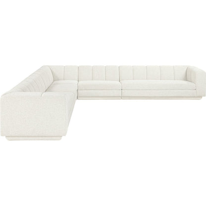 Modari Cream Fabric Upholstered 5pc. Modular Sectional