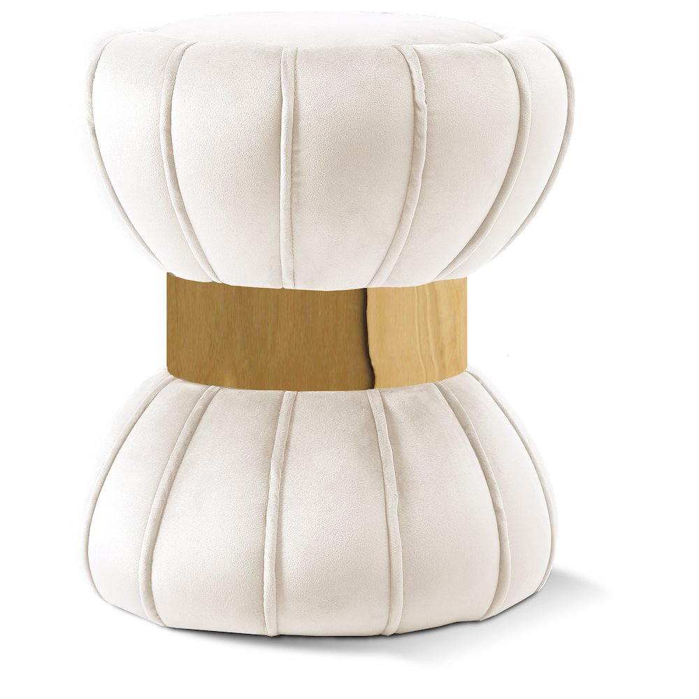 Vino Cream Velvet Ottoman/Stool