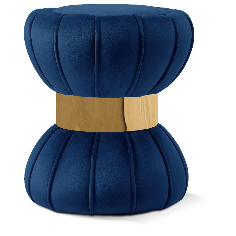Vino Navy Velvet Ottoman/Stool
