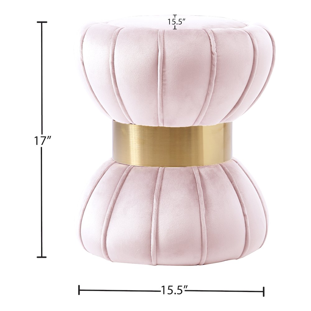 Vino Pink Velvet Ottoman/Stool