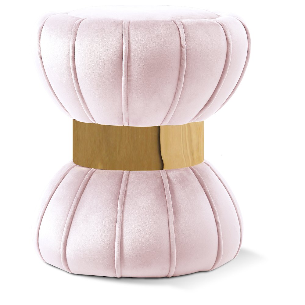 Vino Pink Velvet Ottoman/Stool