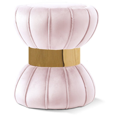 Vino Pink Velvet Ottoman/Stool