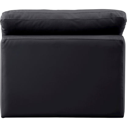 Indulge Black Vegan Leather Armless Chair
