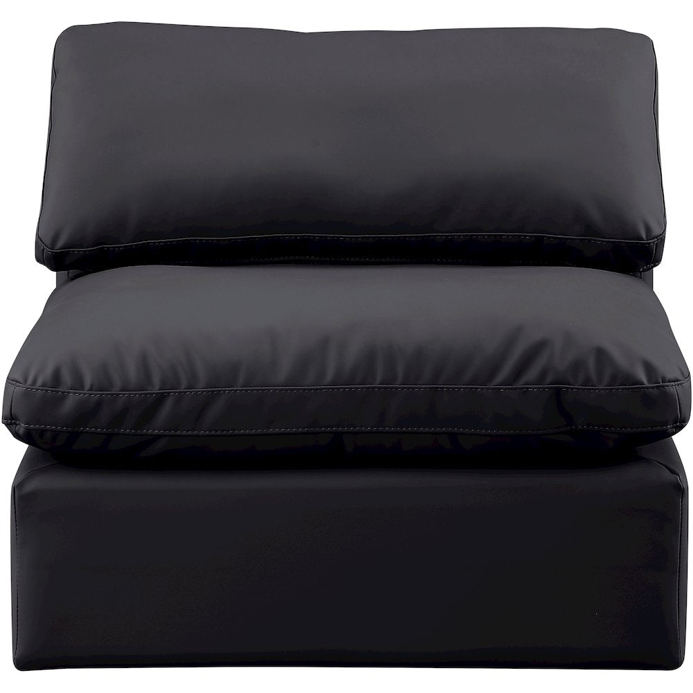 Indulge Black Vegan Leather Armless Chair