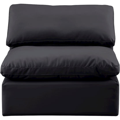 Indulge Black Vegan Leather Armless Chair