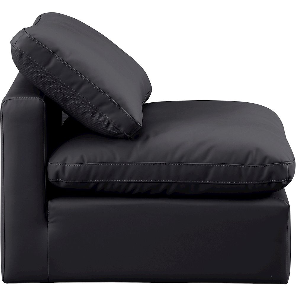 Indulge Black Vegan Leather Armless Chair