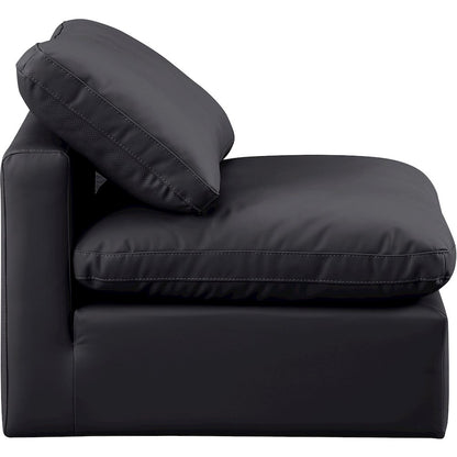 Indulge Black Vegan Leather Armless Chair