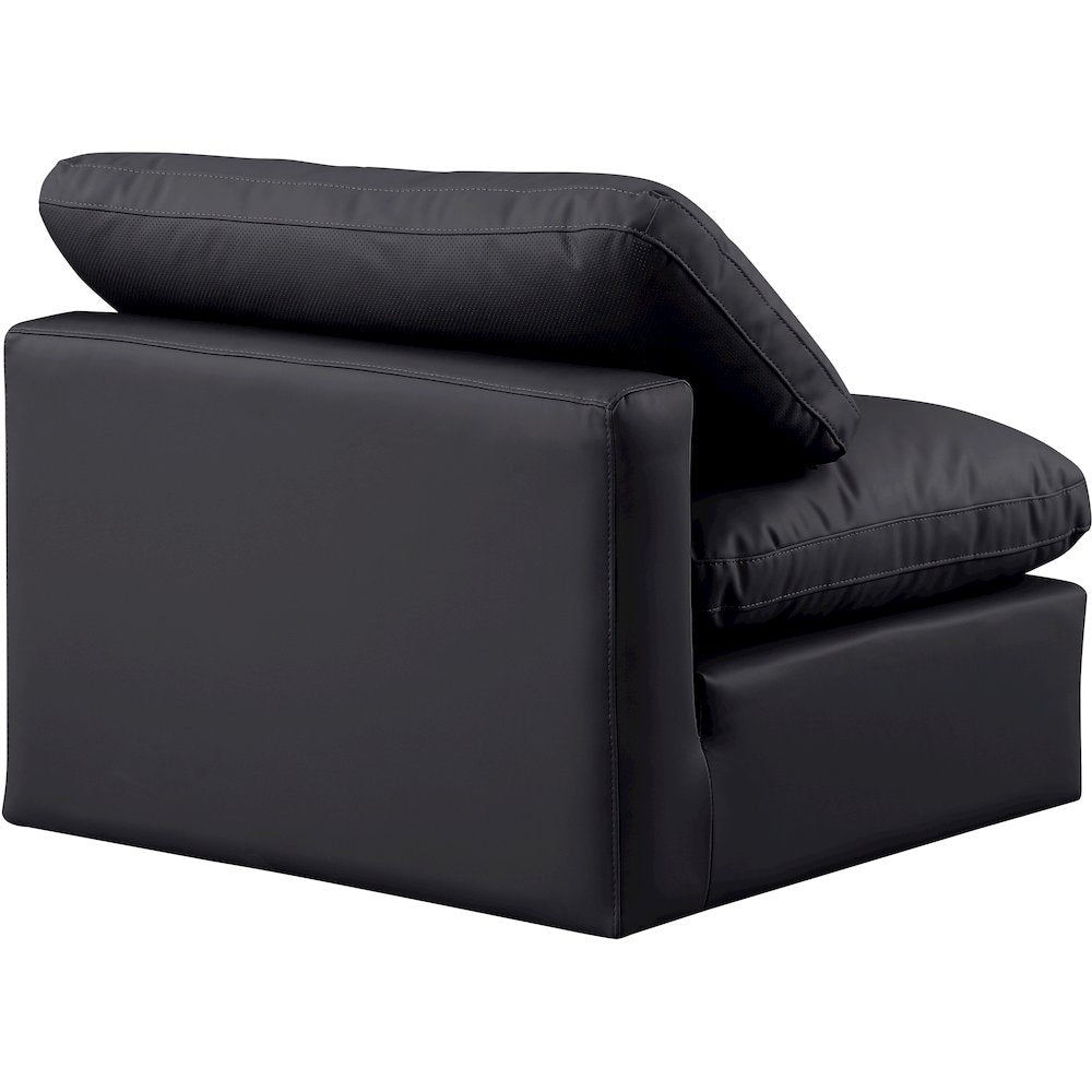 Indulge Black Vegan Leather Armless Chair