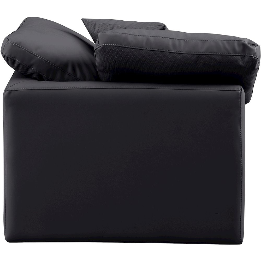 Indulge Black Vegan Leather Corner Chair