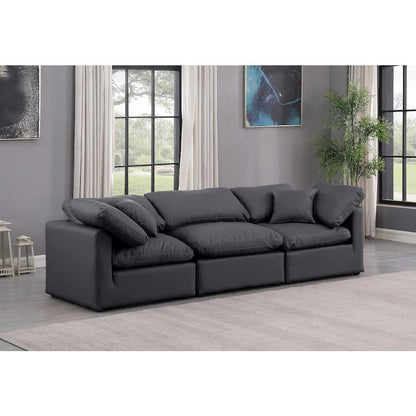 Indulge Black Vegan Leather Modular Sofa
