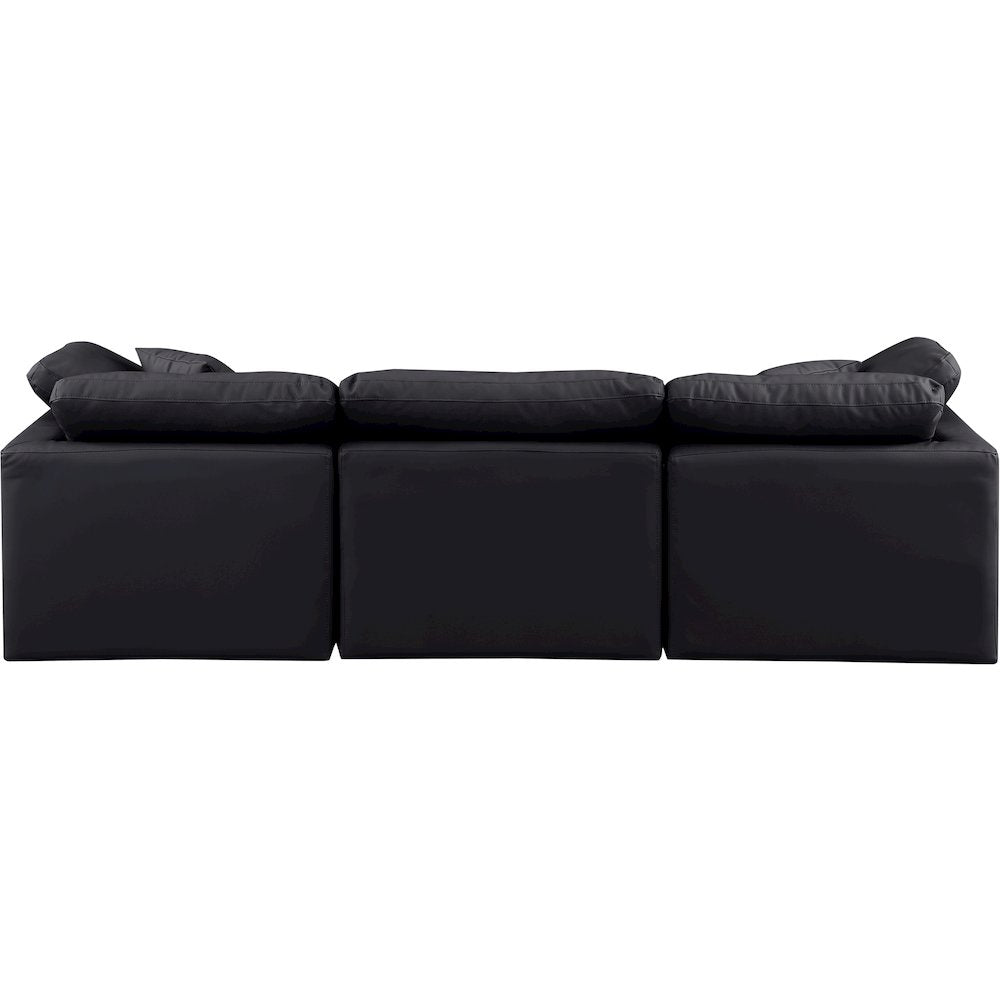 Indulge Black Vegan Leather Modular Sofa