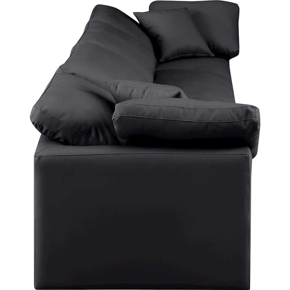Indulge Black Vegan Leather Modular Sofa