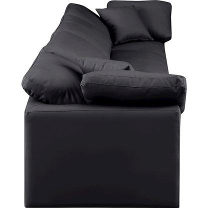 Indulge Black Vegan Leather Modular Sofa
