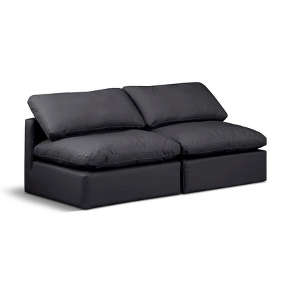 Indulge Black Vegan Leather Modular Sofa