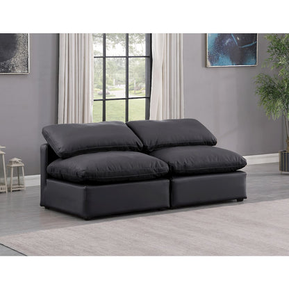 Indulge Black Vegan Leather Modular Sofa