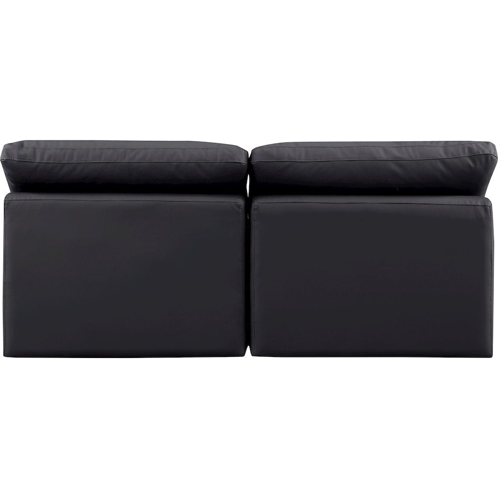 Indulge Black Vegan Leather Modular Sofa
