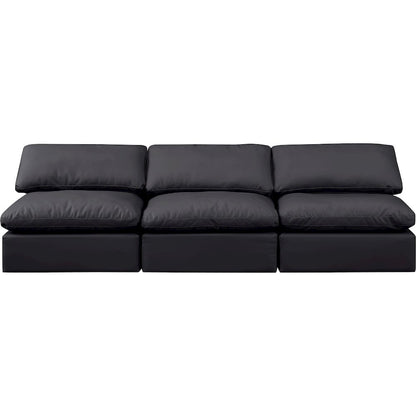 Indulge Black Vegan Leather Modular Sofa