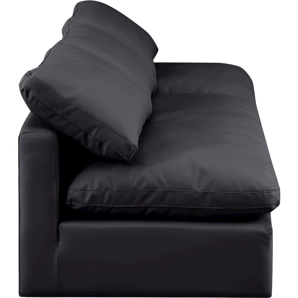 Indulge Black Vegan Leather Modular Sofa