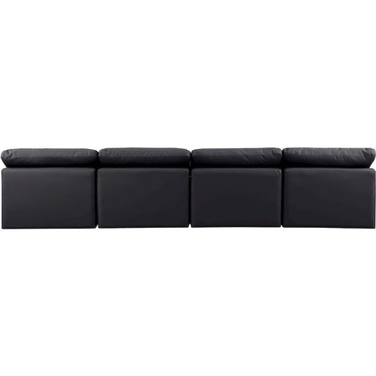 Indulge Black Vegan Leather Modular Sofa