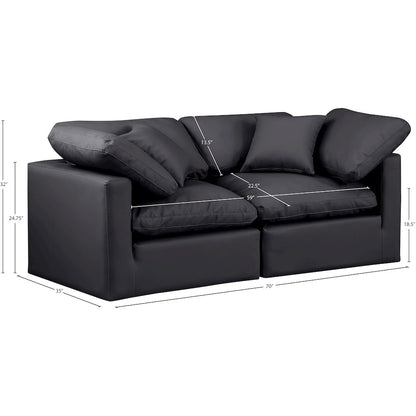 Indulge Black Vegan Leather Modular Sofa