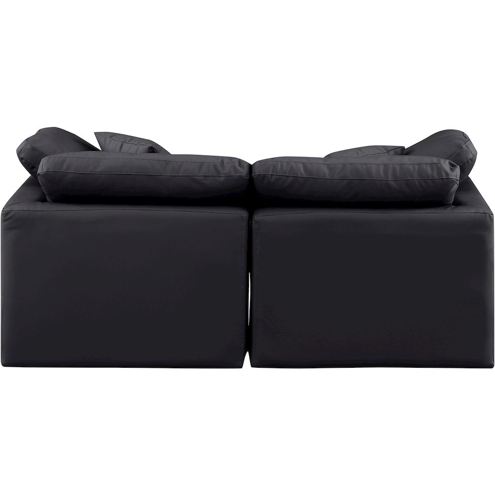 Indulge Black Vegan Leather Modular Sofa