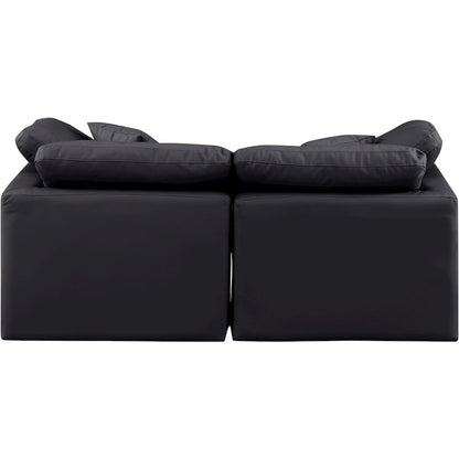 Indulge Black Vegan Leather Modular Sofa