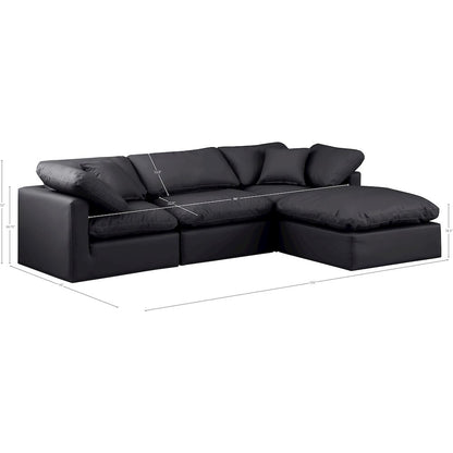 Indulge Black Vegan Leather Modular Sectional