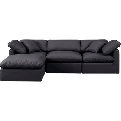 Indulge Black Vegan Leather Modular Sectional