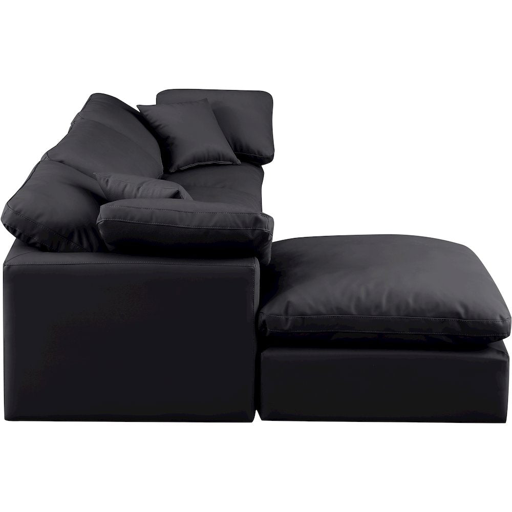 Indulge Black Vegan Leather Modular Sectional
