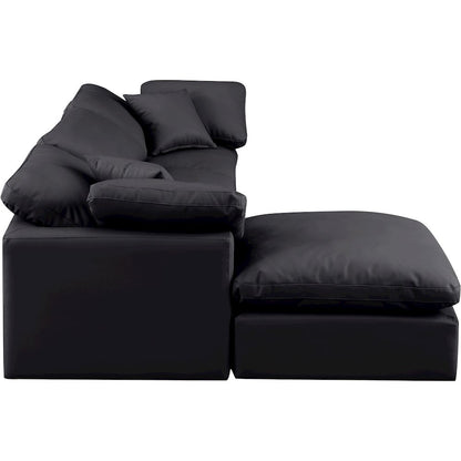 Indulge Black Vegan Leather Modular Sectional