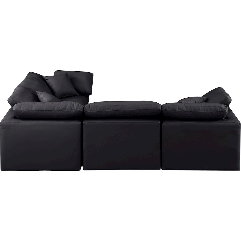 Indulge Black Vegan Leather Modular Sectional