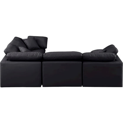 Indulge Black Vegan Leather Modular Sectional