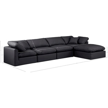 Indulge Black Vegan Leather Modular Sectional