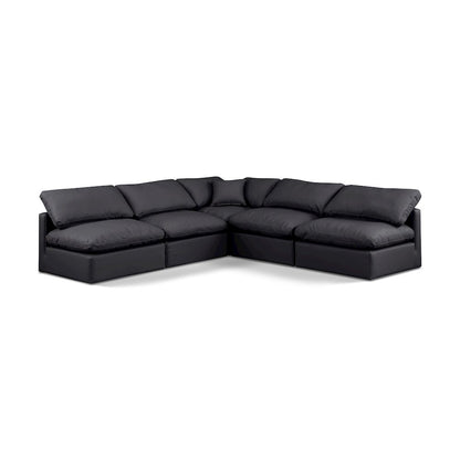 Indulge Black Vegan Leather Modular Sectional