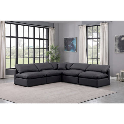 Indulge Black Vegan Leather Modular Sectional