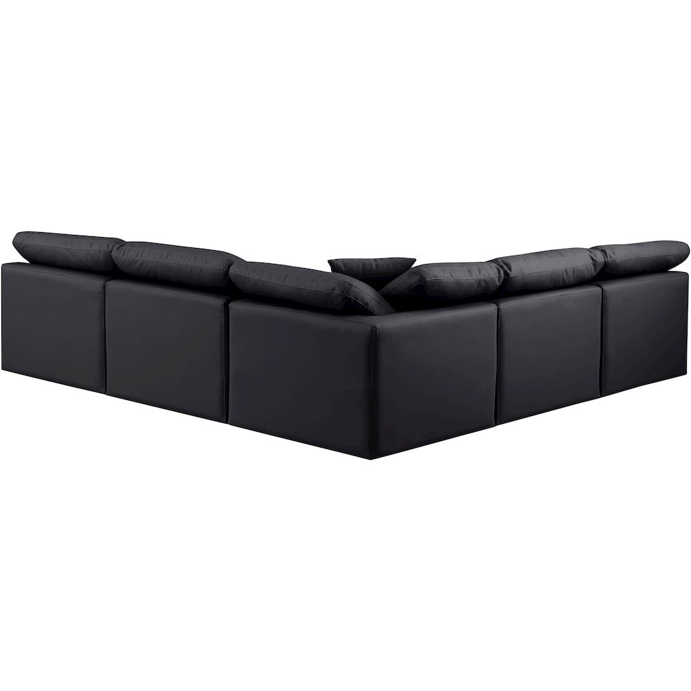 Indulge Black Vegan Leather Modular Sectional