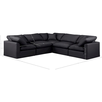 Indulge Black Vegan Leather Modular Sectional