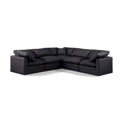 Indulge Black Vegan Leather Modular Sectional