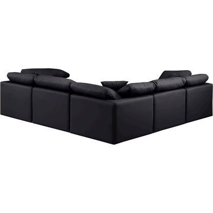 Indulge Black Vegan Leather Modular Sectional