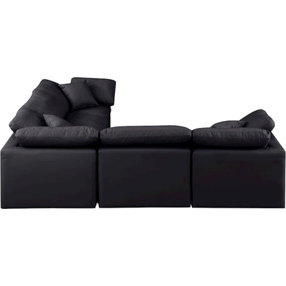 Indulge Black Vegan Leather Modular Sectional