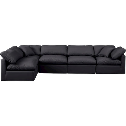 Indulge Black Vegan Leather Modular Sectional