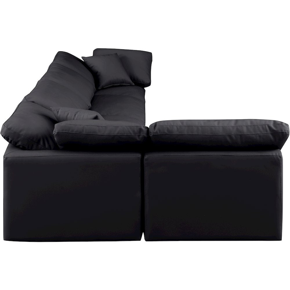 Indulge Black Vegan Leather Modular Sectional