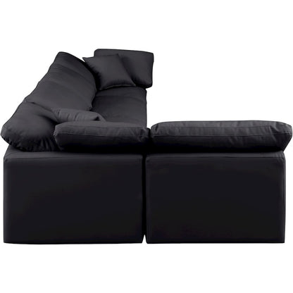 Indulge Black Vegan Leather Modular Sectional