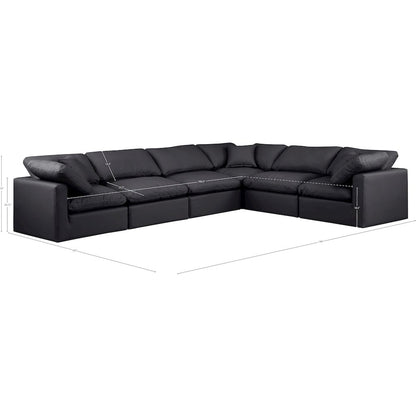 Indulge Black Vegan Leather Modular Sectional