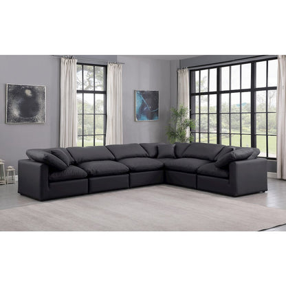 Indulge Black Vegan Leather Modular Sectional