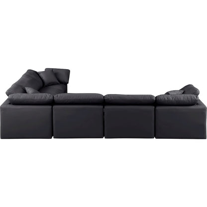 Indulge Black Vegan Leather Modular Sectional