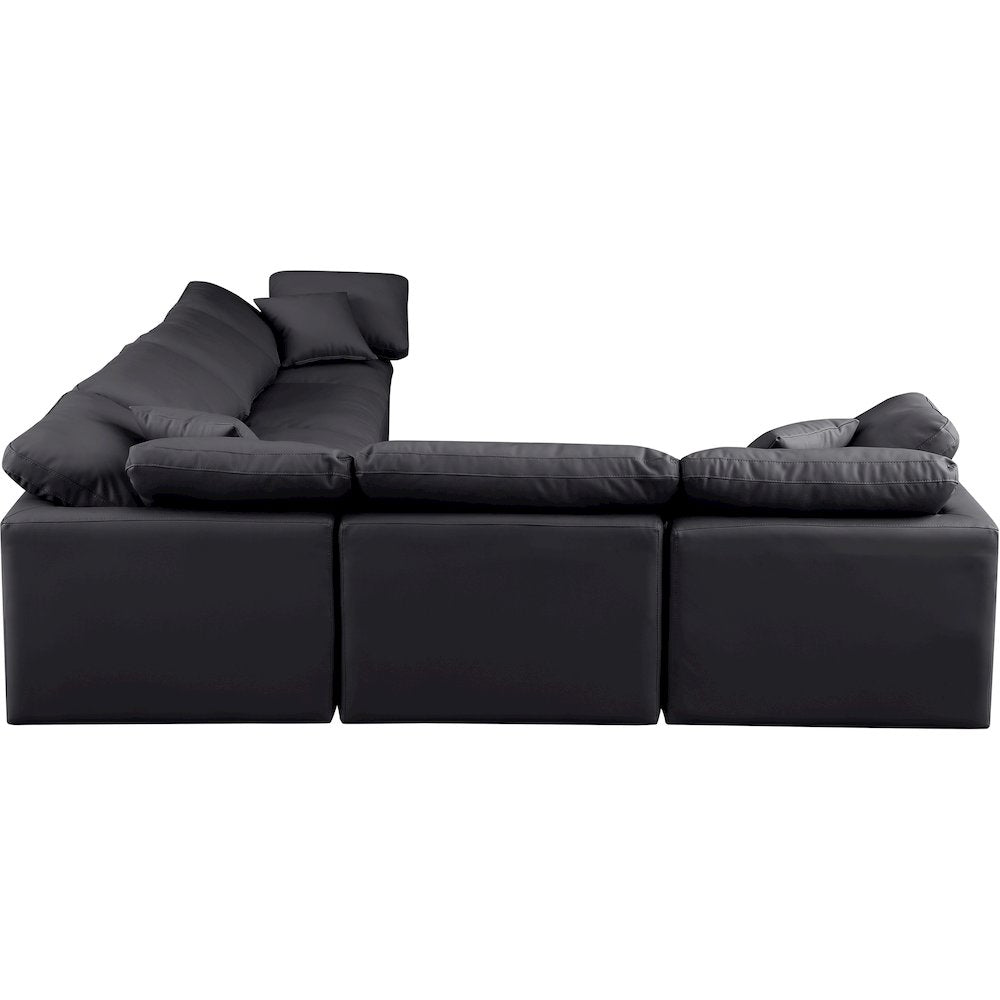 Indulge Black Vegan Leather Modular Sectional